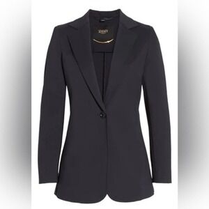 Seventy Technical Stretch Navy Blue Single Breasted Blazer Jacket Size 14 NWT